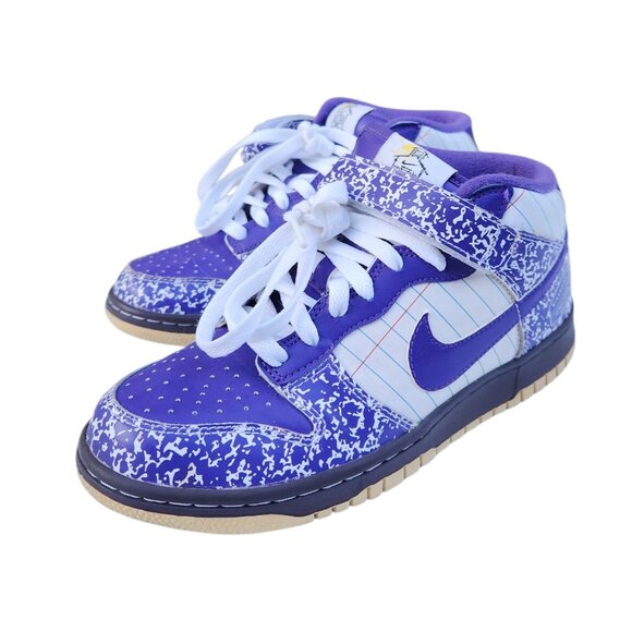 Nike Dunk Mid GS Notebook 309165-151 White Purple Sneakers Shoes Size 6Y - Picture 7 of 10
